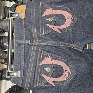 TRUE RELIGION Billy Straight Dark Wash Denim Women's Jeans Sz 29